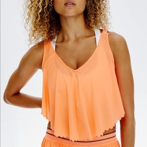 Free People Movement Neon Mango Pretty Lil Running Top